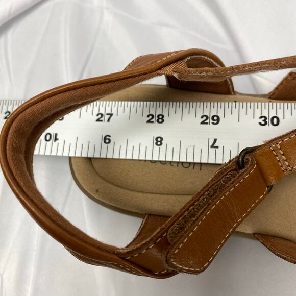 Clarks Collection Women's Comfort Fisherman Sandals Tan Leather Size 8  L:9.5" - Picture 14 of 14